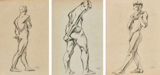 Ignaty Ignatievich Nivinsky - Three Studies Of Male Figures