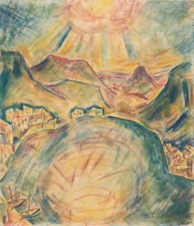 Ignaz Epper - Berglandschaft mit See (bei Ascona).