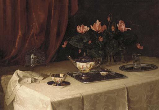 Ignaz Schönbrunner - A table set for tea