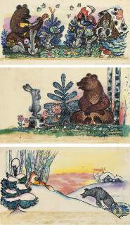 Igor Ershov - A group of eleven illustrations for the Khorovod book of Russian fairytales