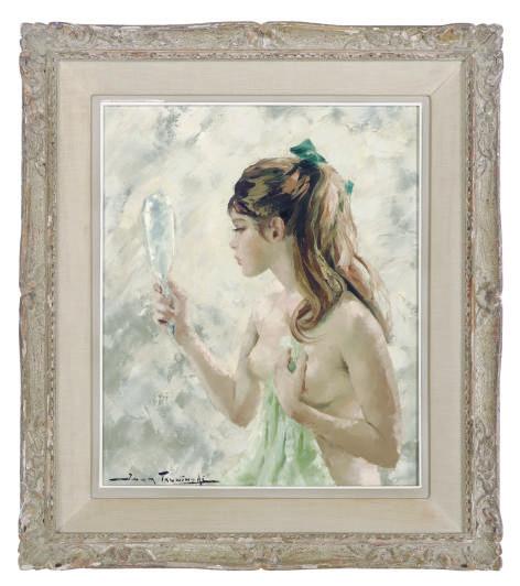 Igor Talwinski - A nude girl holding a mirror