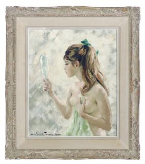 Igor Talwinski - A nude girl holding a mirror