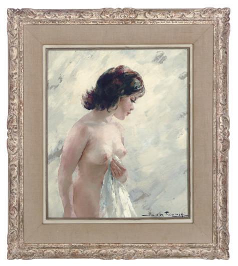 Igor Talwinski - A nude girl holding a towel