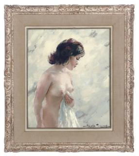 Igor Talwinski - A nude girl holding a towel