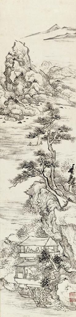Ike Taiga - Chinese scholars in a pavilion