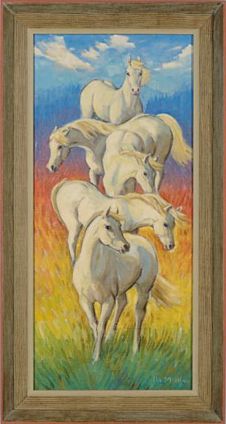 Ila Mae McAfee - Horses on colorful grass