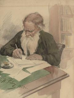 Il\'Ia Efimovich Repin - Portrait of Lev Tolstoy