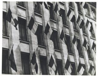 Ilse Bing - Paris Windows with Flags, Bastille Day, 1933