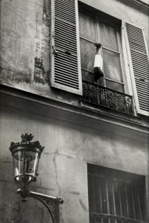 Ilse Bing - Window with Flag \'In Mourning\' and Lamp