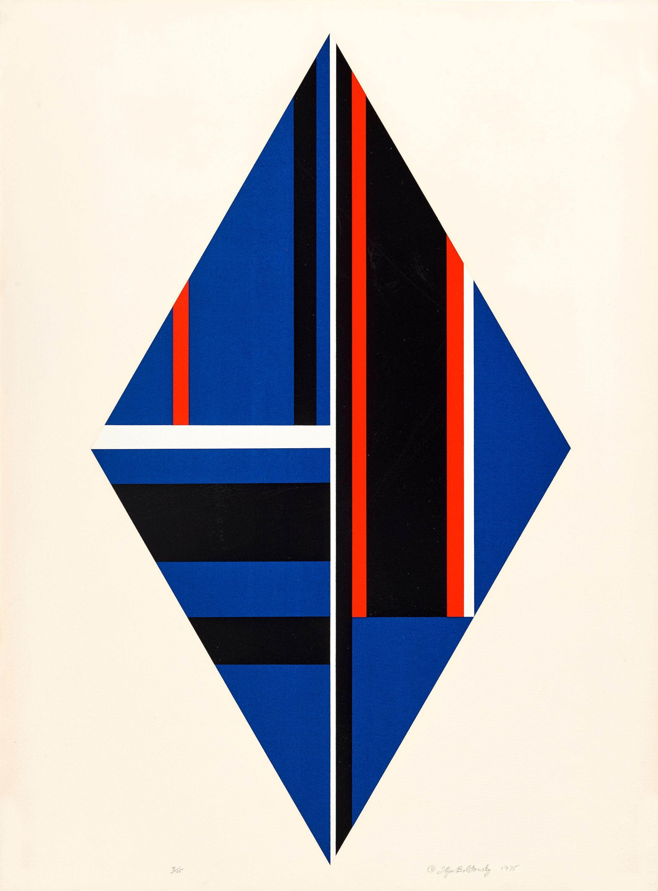 Ilya Bolotowsky - Blue Diamond from the 1776 USA 1976: Bicentennial Prints portfolio