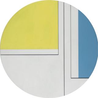 Ilya Bolotowsky - Pale Yellow And Blue Tondo