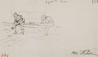 Ilya Efimovich Repin - 2 Bll.: Joseph verkauft von seinen Brüdern. Schlafende Bauern (Studie)