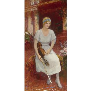 Ilya Efimovich Repin - Russian Portrait Of The Violinist Cecile Hansen, Circa 1922