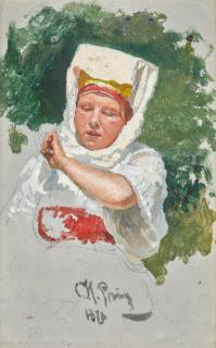 Ilya Efimovich Repin - Study For Procession In An Oak Forest