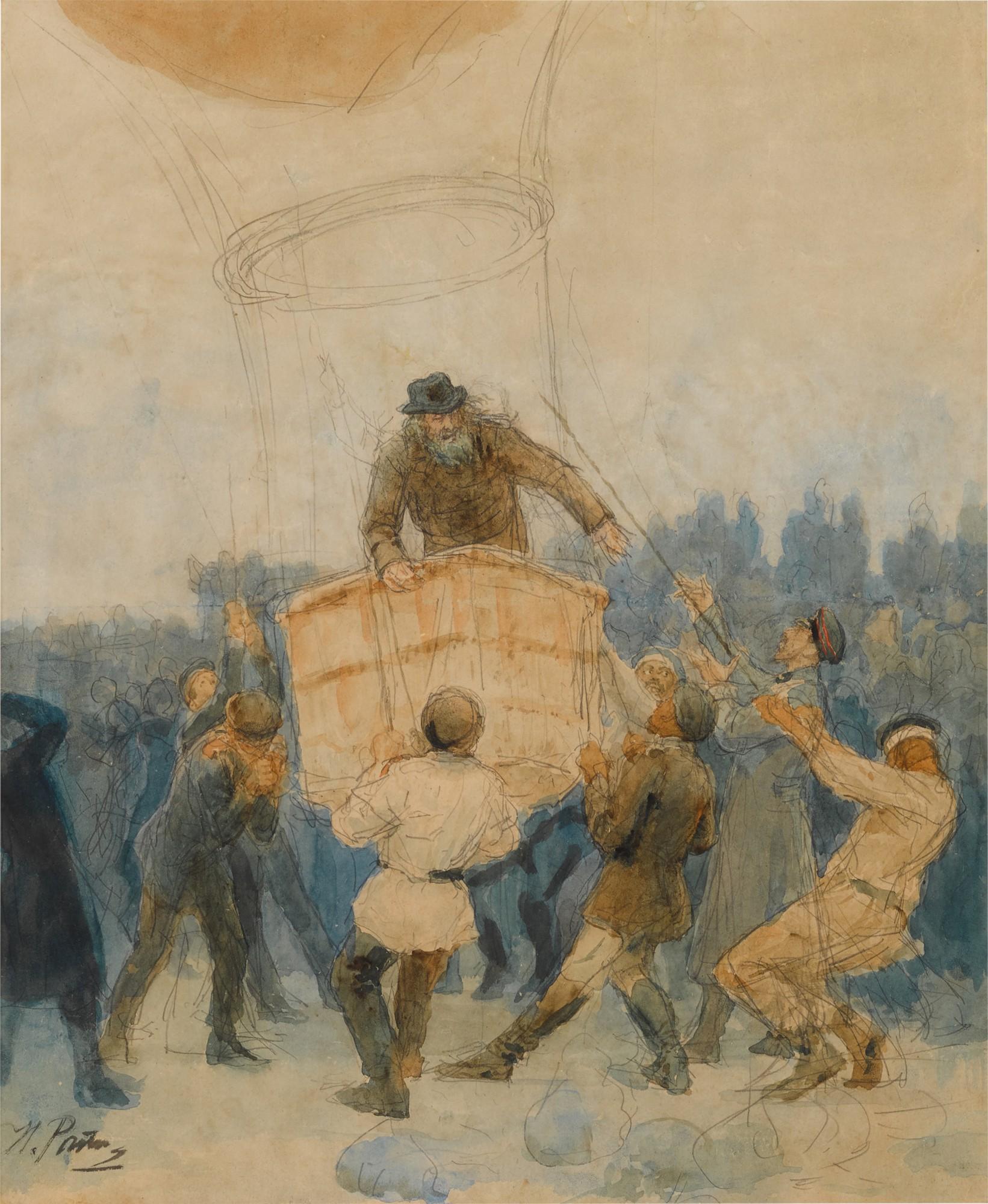 Ilya Efimovich Repin - The Solar Eclipse of 1887, Mendeleev in his Hot-Air Balloon