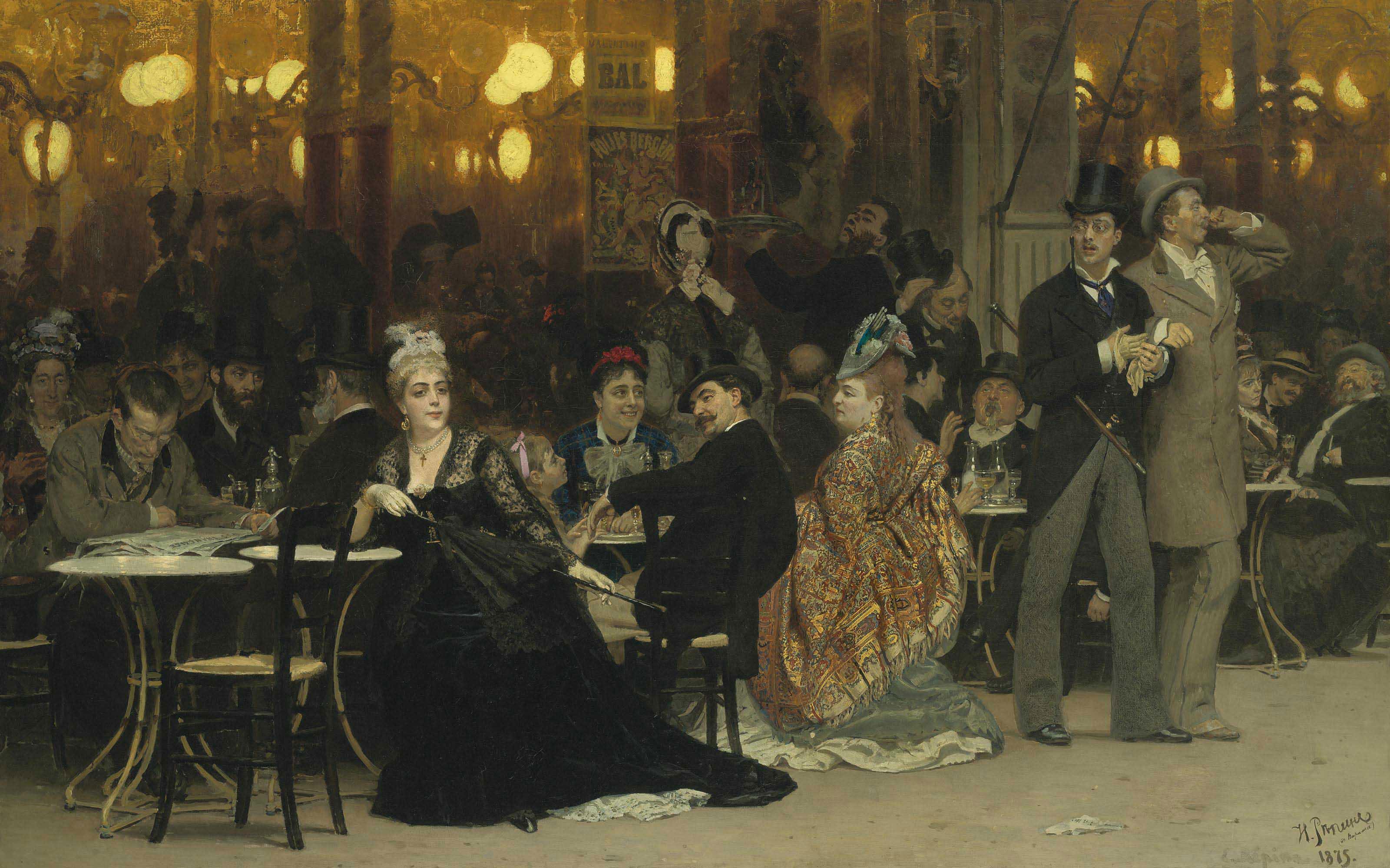 Ilya Repin - A Parisian Café