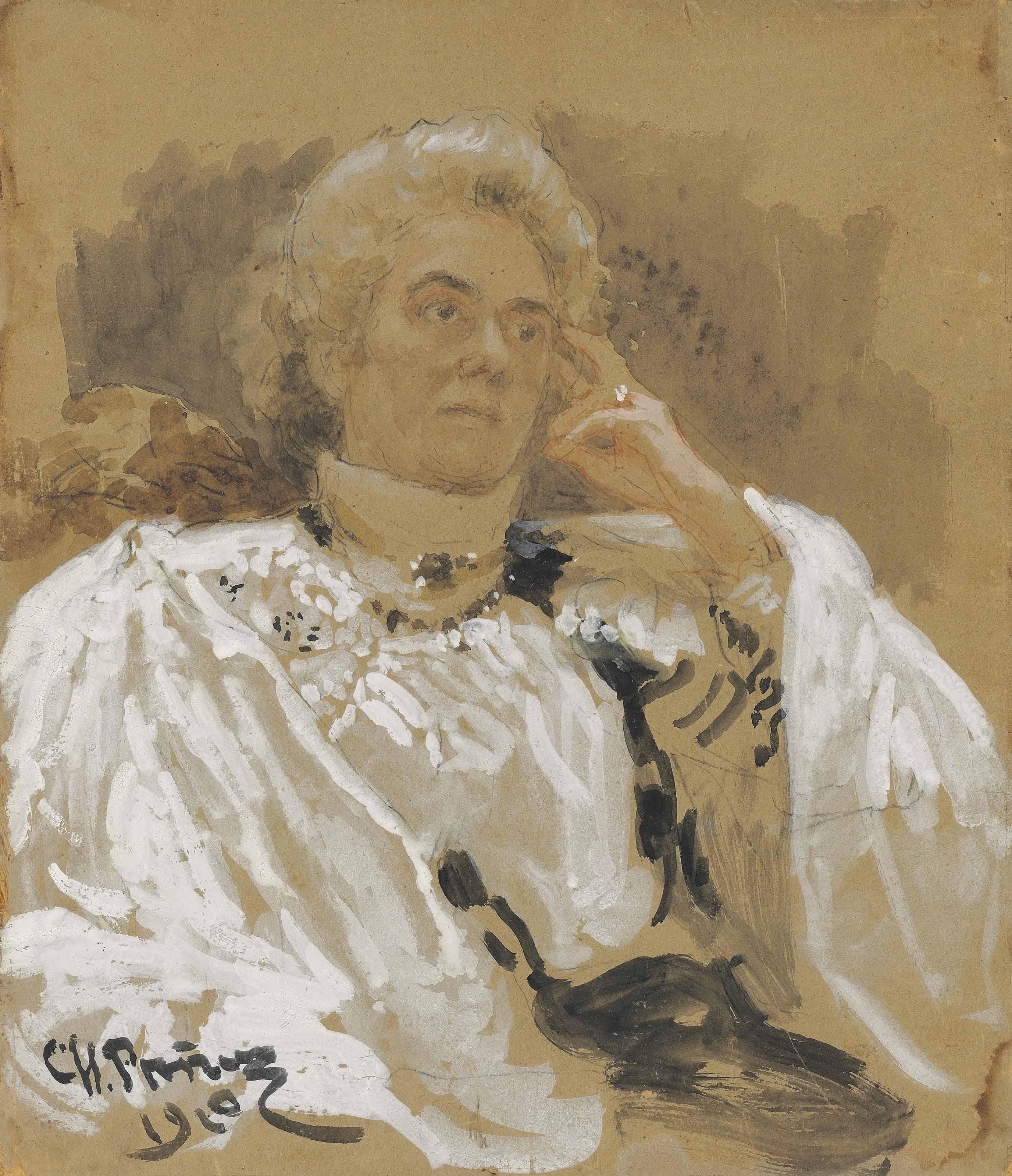Ilya Repin - Portrait of Vera Berenshtam, née Pypina (1864-1930)
