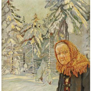 Ilya Sergeevich Glazunov - Woman In The Woods