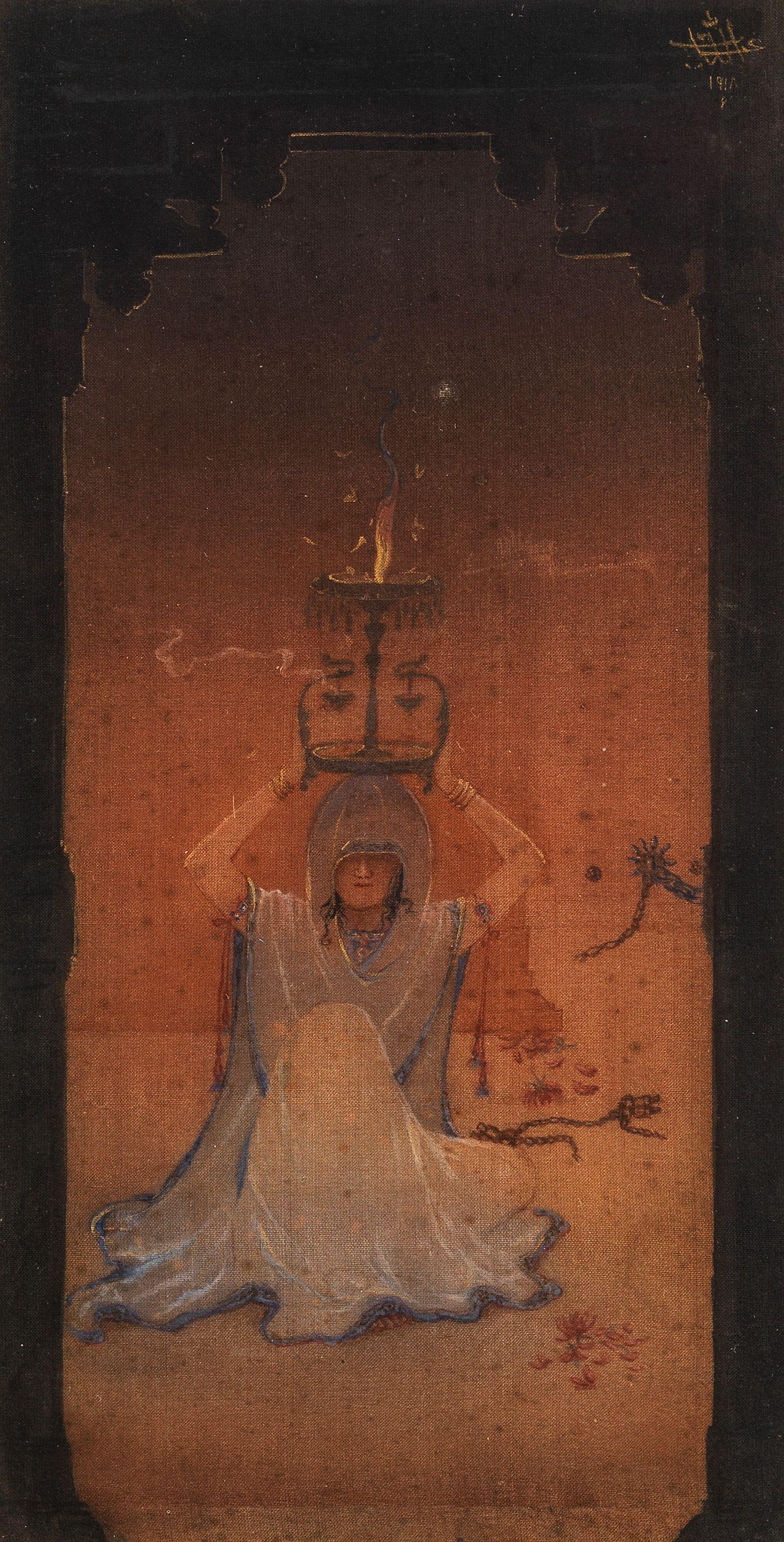 Inayatullah - Untitled (Woman with lantern)