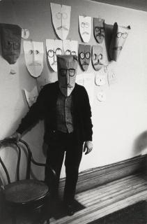 Inge Morath - Saul Steinberg with Masks, New York