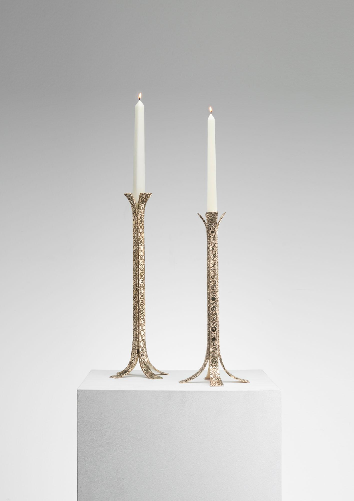 Ingrid Donat - Bougeoir Ekorce Rondelles 01 & 02, Pair Of Candlesticks