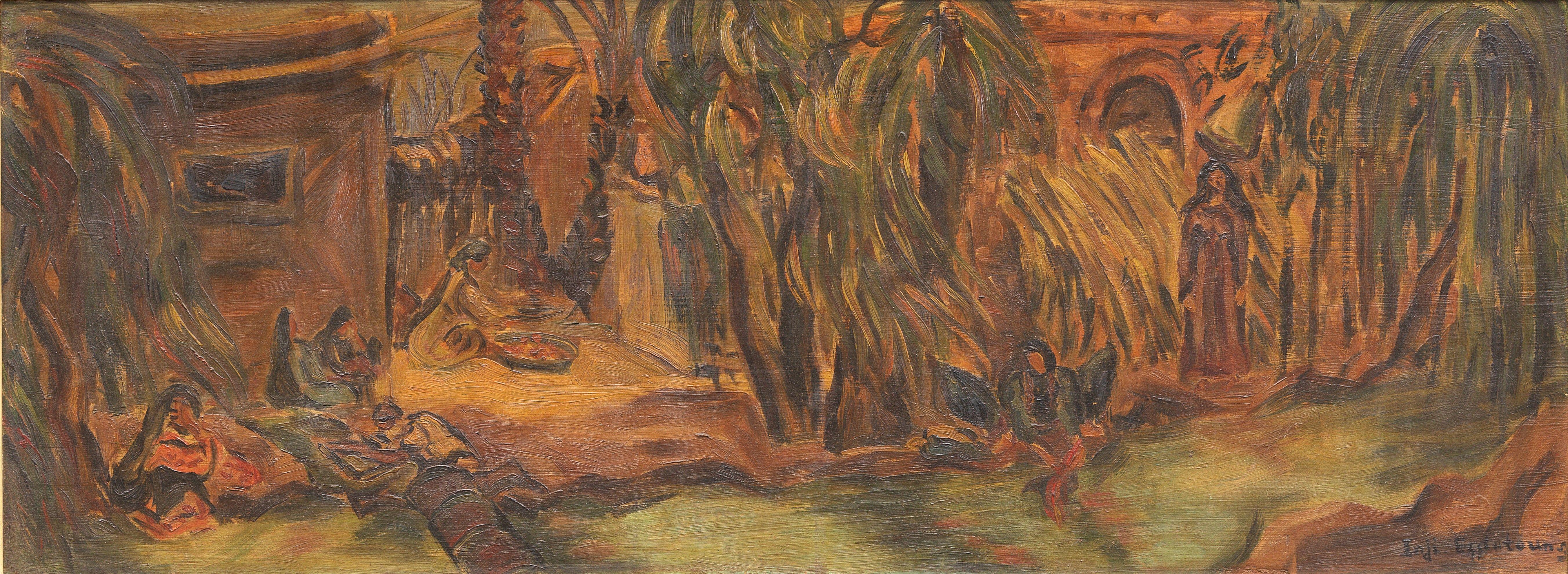 Inji Efflatoun - Village Scene