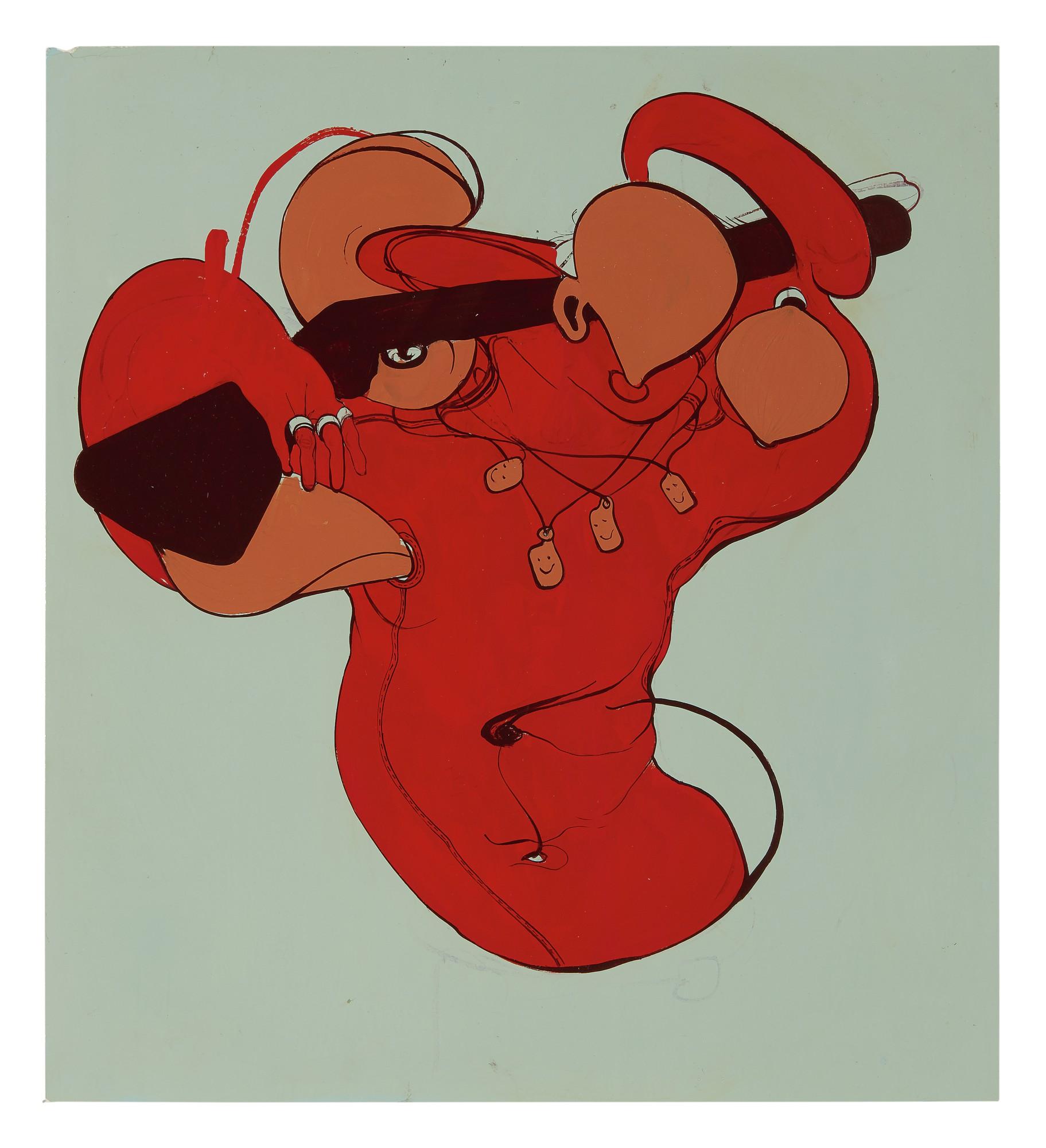 Inka Essenhigh - Untitled (Red & Aqua)