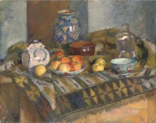 Iosif Emmanuilovich Braz - Still life with apples on a partially draped carpet