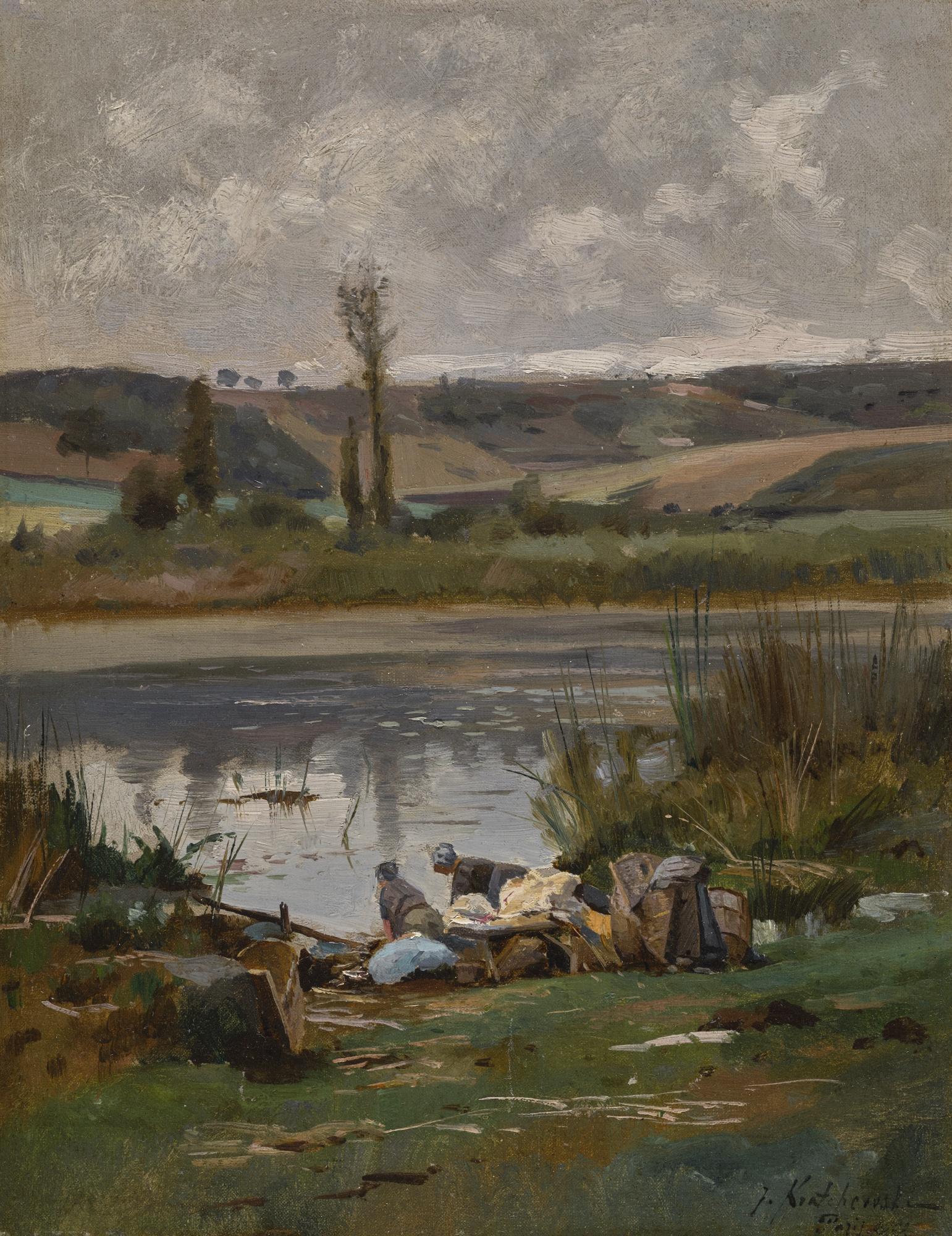 Iosif Evstafevich Krachkovsky - By The Pond (France)