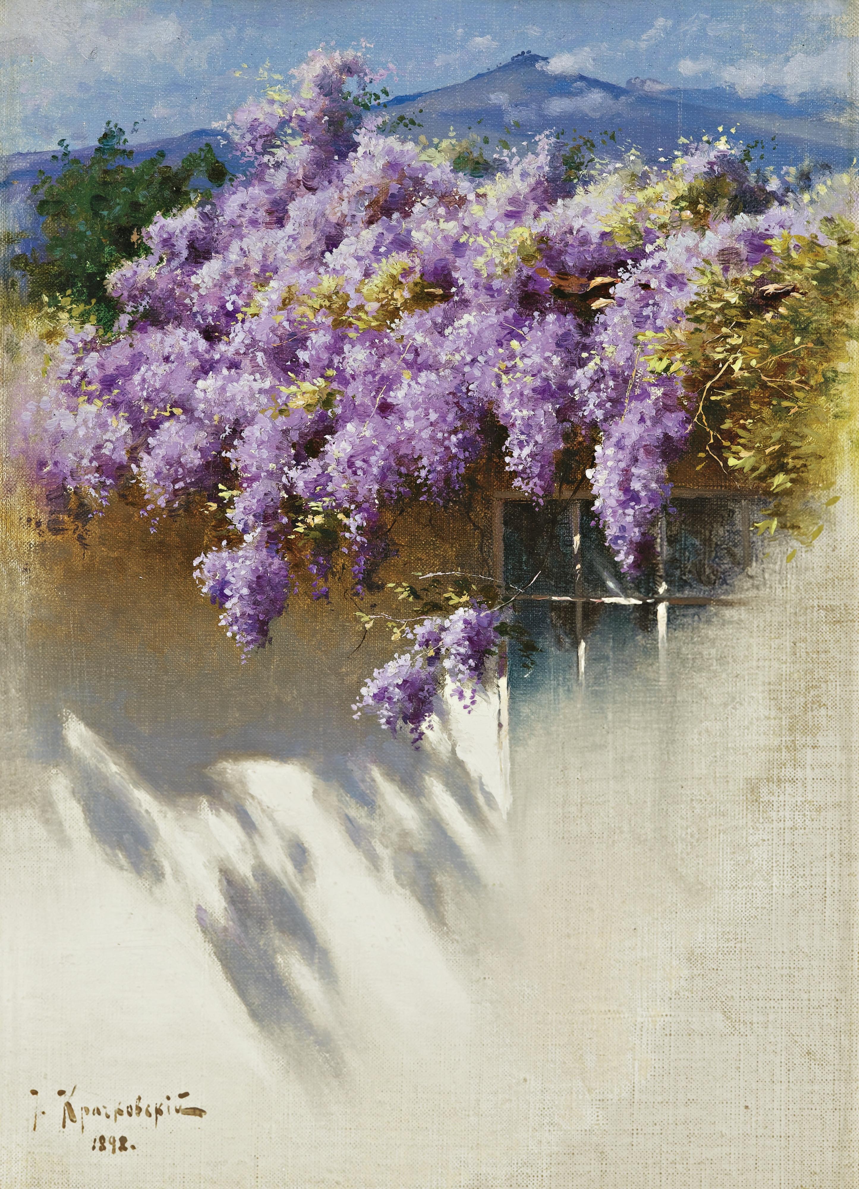 Iosif Evstafevich Krachkovsky - Wisteria In Bloom
