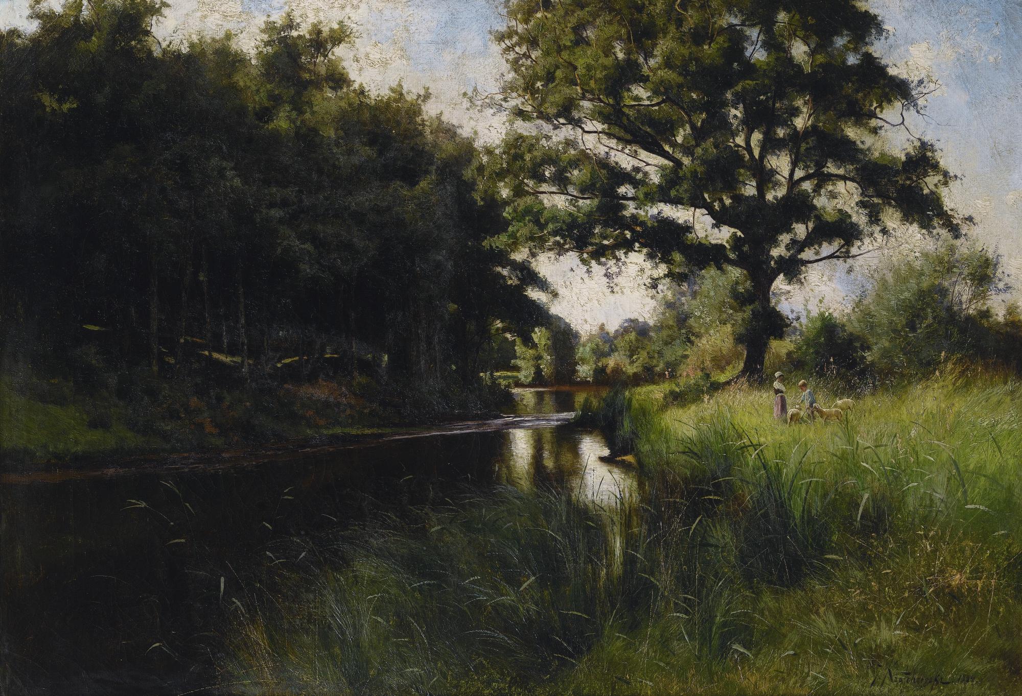 Iosif Evstafievich Krachkovsky - Children Tending Their Flock