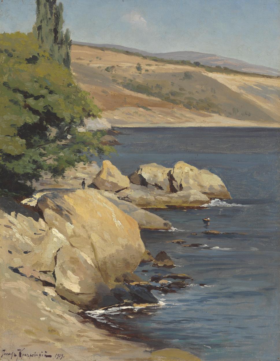 Iosif Krachkovsky - A rocky shore, Crimea