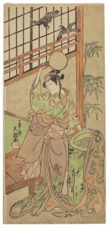 Ippitsusai Buncho - The actor Nakamura Noshio with a mirror