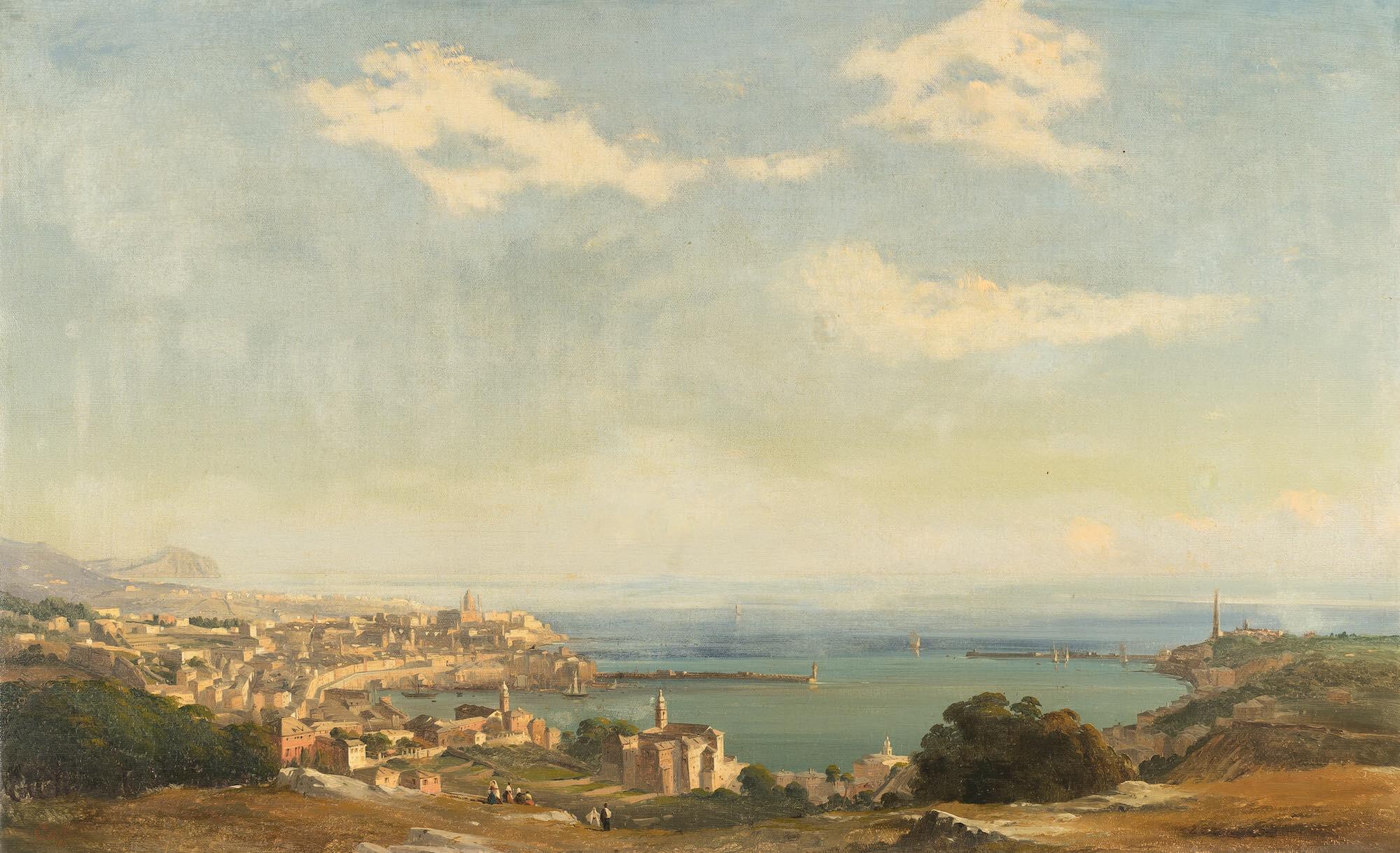 Ippolito Caffi - Blick auf Genua vom Granarolo