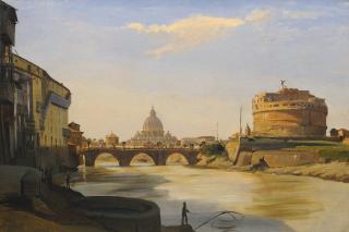 Ippolito Caffi - Italian view Of The Castel Sant\'Angelo, Rome