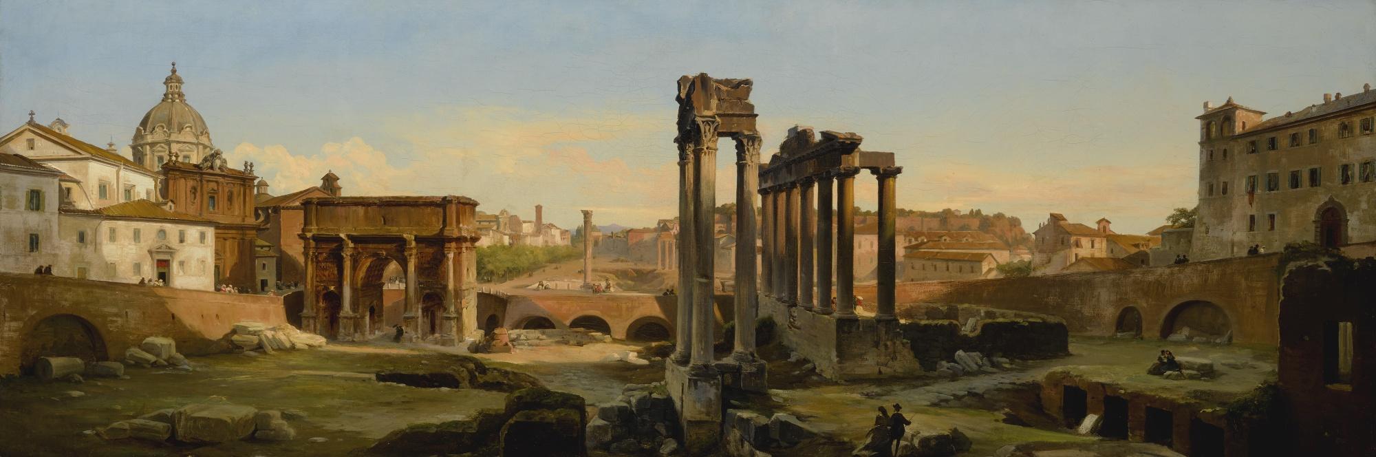 Ippolito Caffi - Rome, A View Of The Forum In Afternoon Light