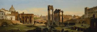 Ippolito Caffi - Rome, A View Of The Forum In Afternoon Light