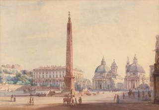 Ippolito Caffi - The Piazza del Popolo, Rome
