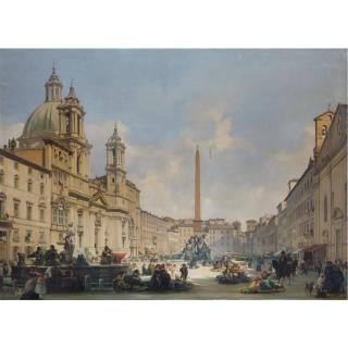 Ippolito Caffi - Veduta Di Piazza Navona, Roma