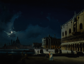 Ippolito Caffi - Venice, View Of The Molo Looking West Towards La Salute
