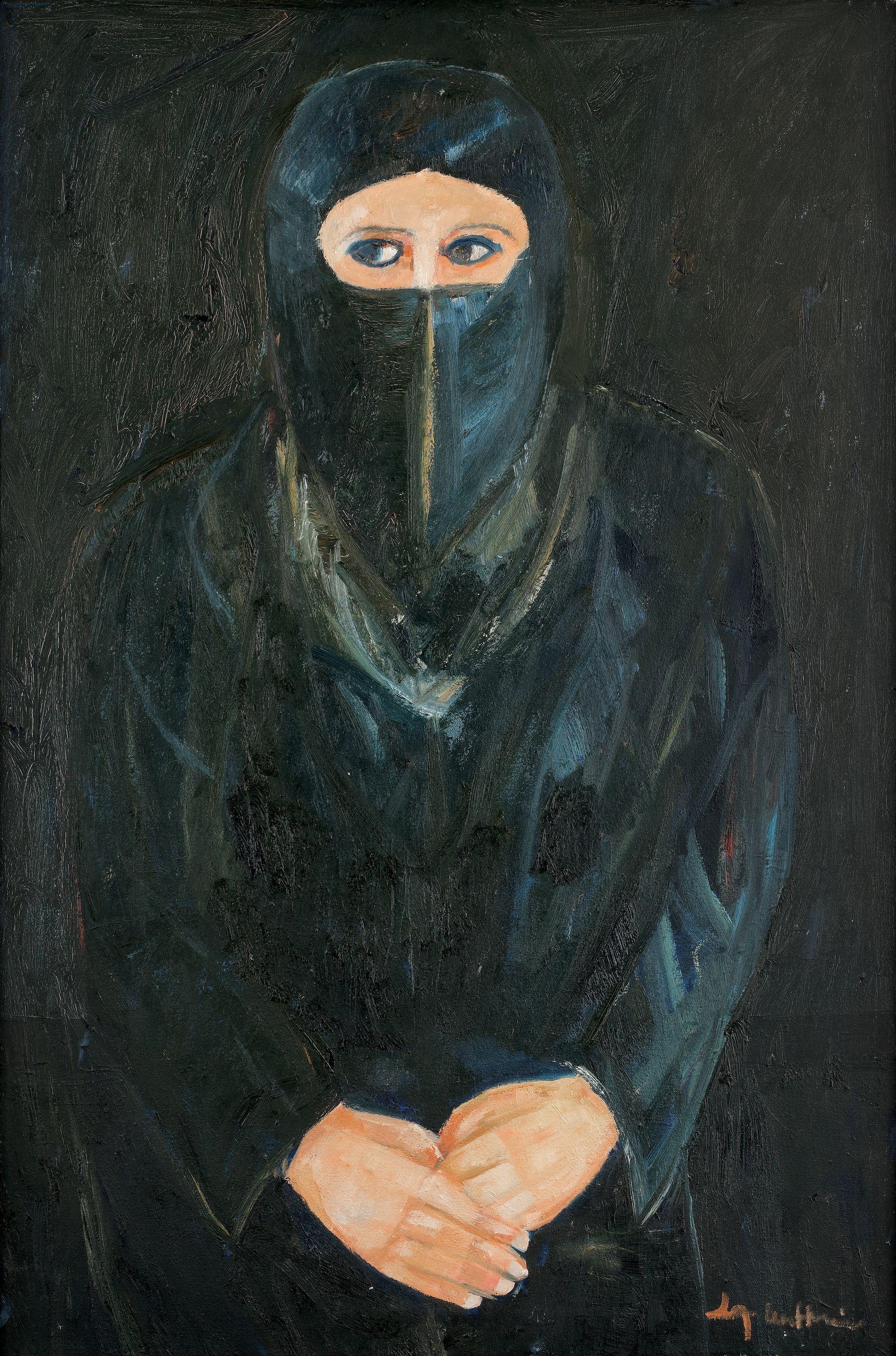 Iqbal Hussain - Untitled (Woman in a burqa)