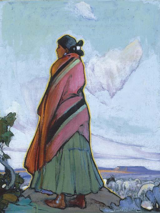 Ira Diamond Gerald Cassidy - Navajo Shepherdess