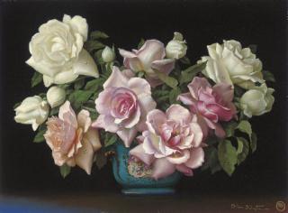 Irene Klestova - Mixed roses in a porcelain jardinière