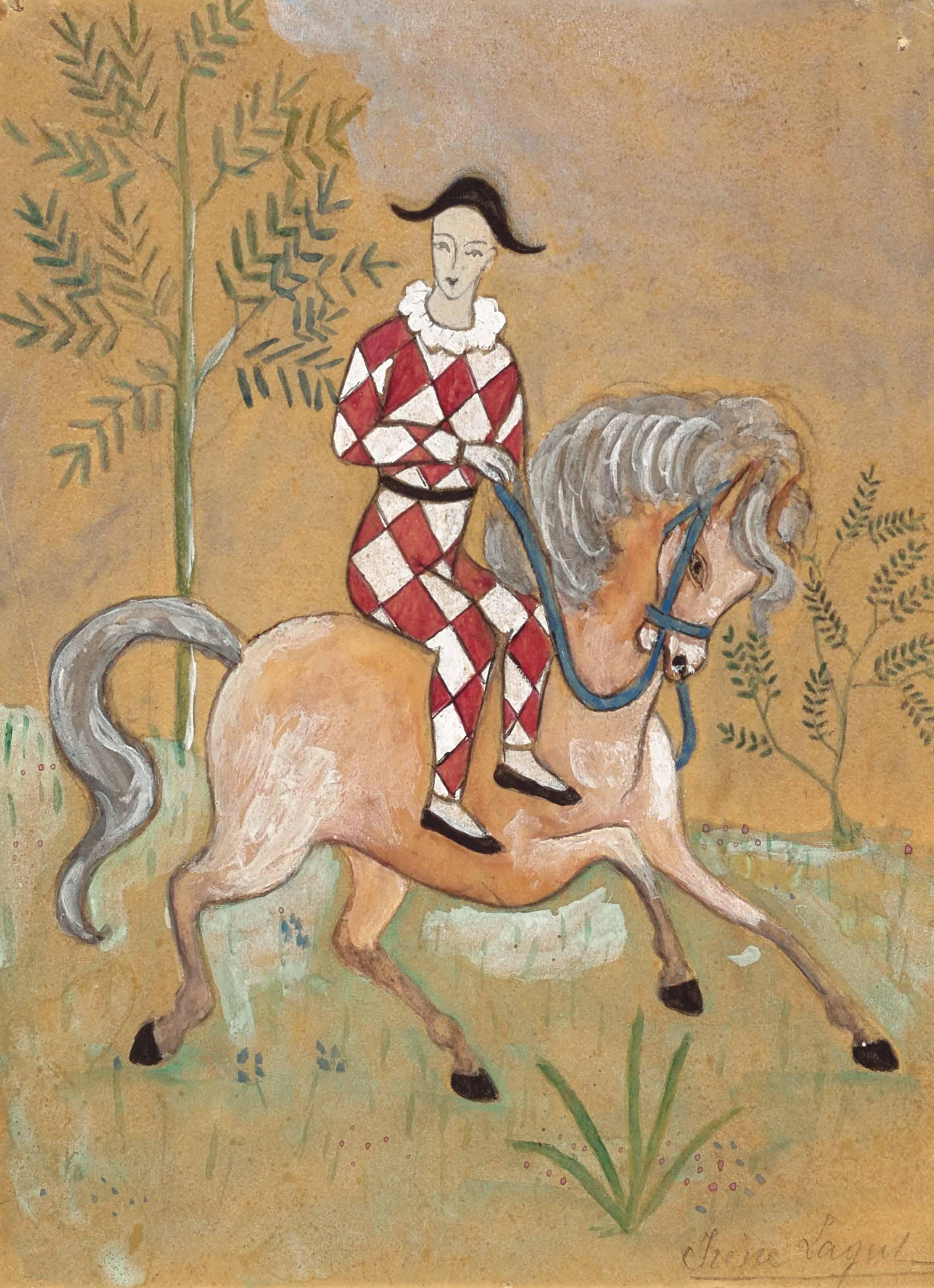 Irène Lagut - Arlequin à cheval