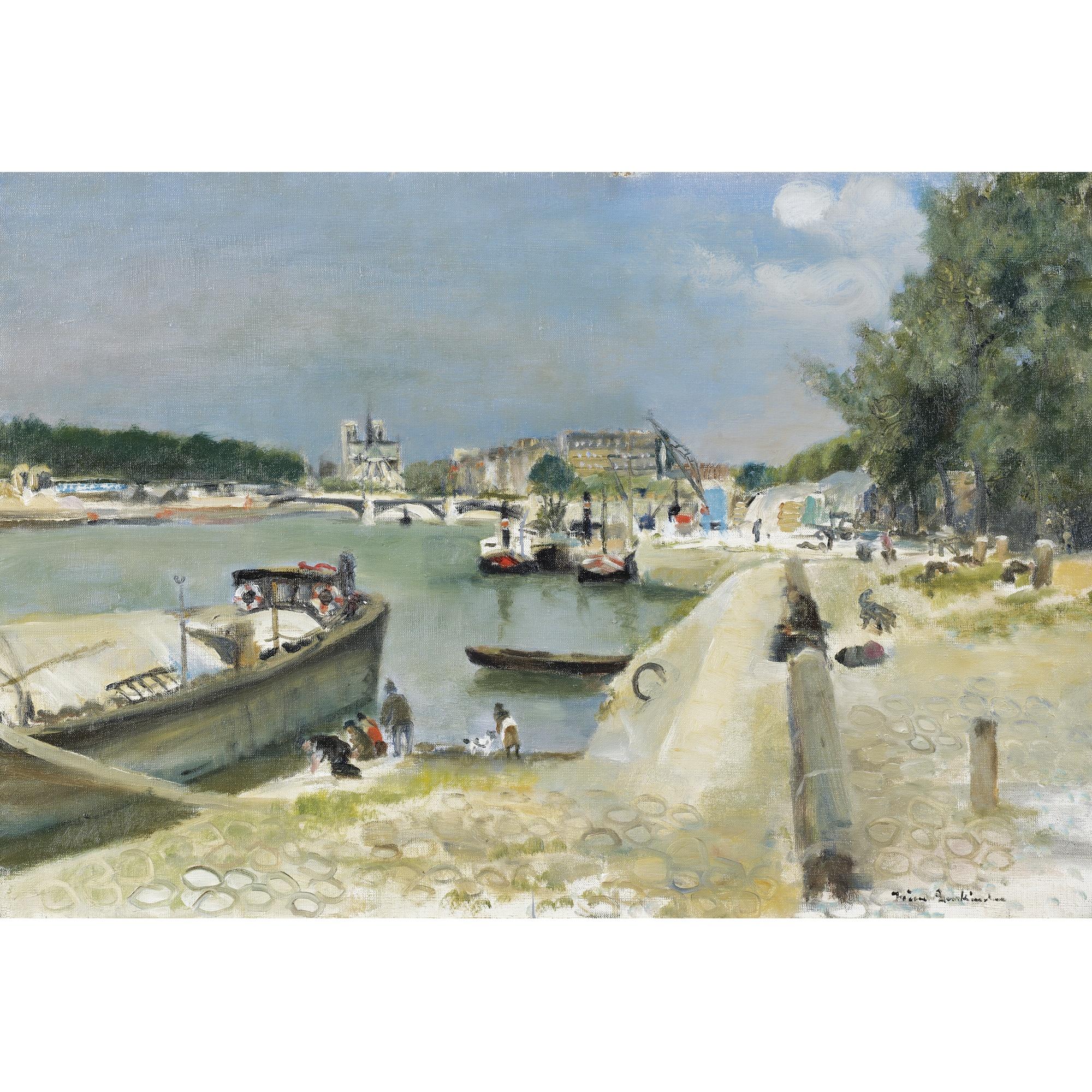 Irène Zurkinden - Am Seine Ufer Mit Blick Gegen Notre Dame At The Shore Of The Seine With View To Notre Dame