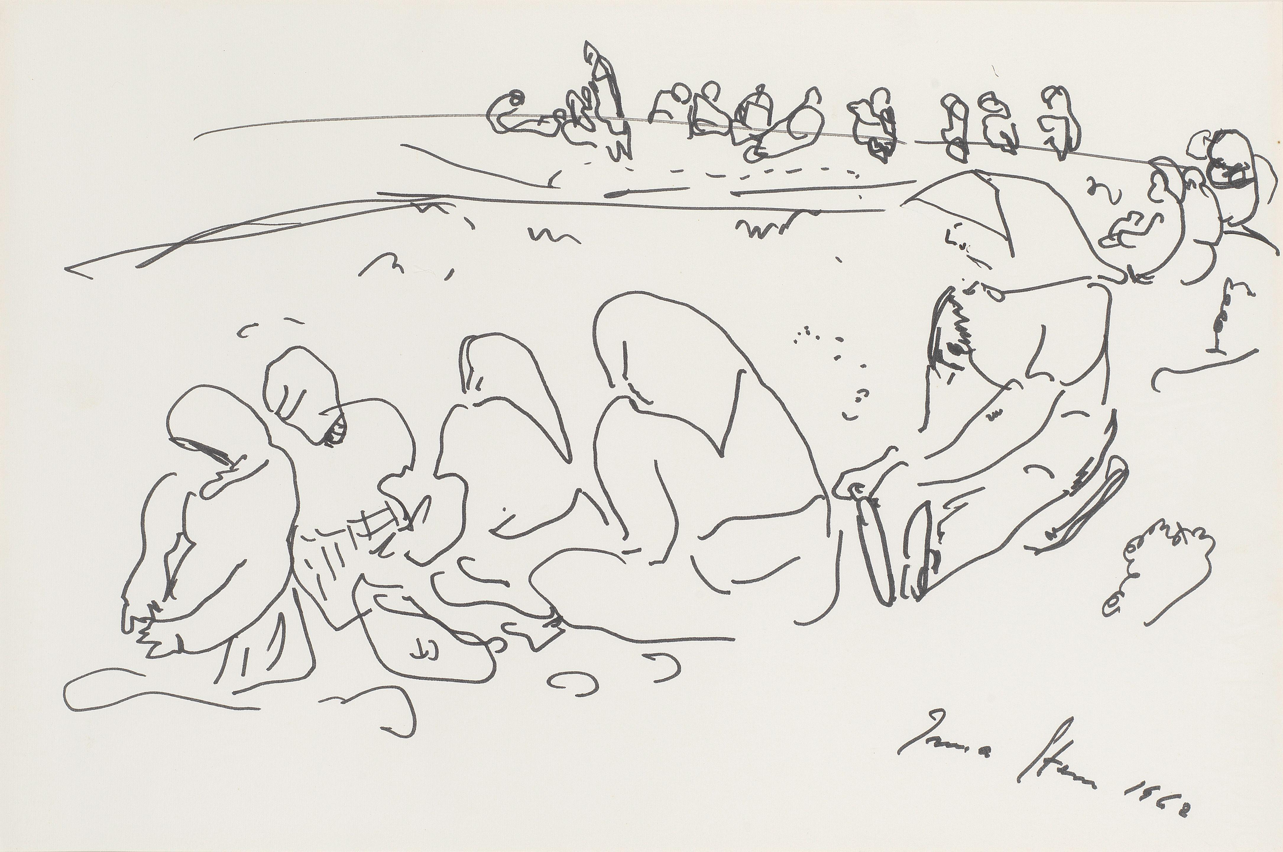Irma Stern - Group of women signed and dated \'Irma Stern 1968\' (lower right)