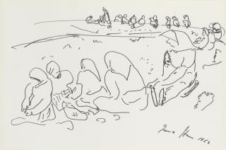 Irma Stern - Group of women signed and dated \'Irma Stern 1968\' (lower right)