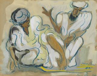 Irma Stern - Imans discoursing, Zanzibar