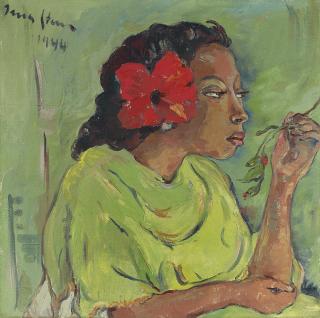Irma Stern - Malay Girl with Hibiscus