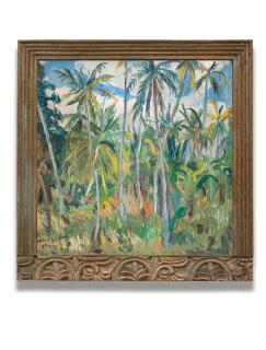 Irma Stern - \'Palm Trees\', Zanzibar Within Artist\'S Original Zanzibar Frame.